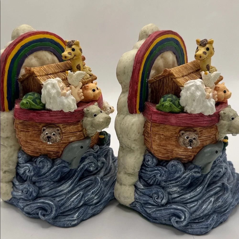 Vintage Noah’s Ark with rainbow  resin bookends - Picture 3 of 5